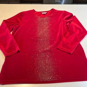 Vintage Superline Top Red velvet with gold sparkling front